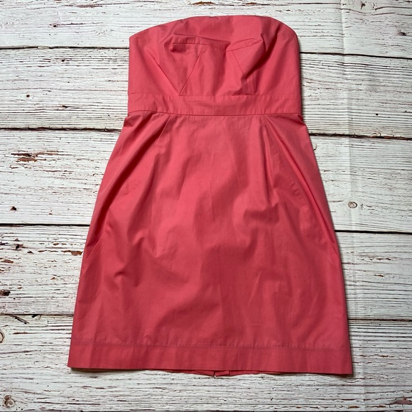 COPY - J. Crew Strawberry Pink Strapless Dress Sz 4 - Picture 2 of 15